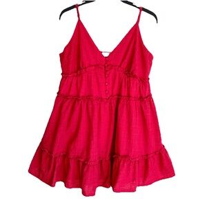 Arizona Red Sleeveless Babydoll Mini Dress Juniors Size L